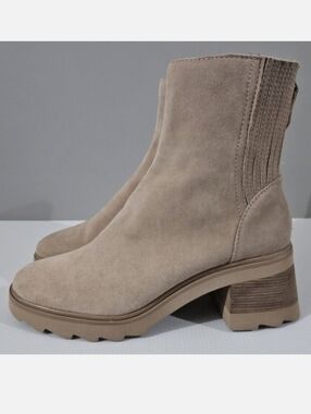 Dolce Vita Martey H20 Wide Ankle Boot Womens 9.5 Taupe Suede Waterproof Fall NEW
